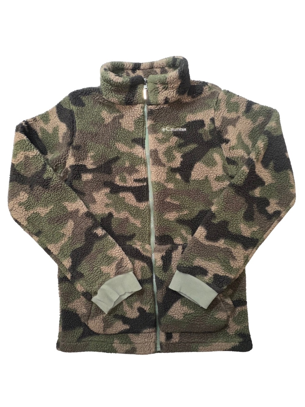 Columbia Boys XL 18/20 Camo Sherpa Fleece Full Zip Jacket Hunting Outdoor
